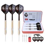 CUESOUL 23 Grams Steel Tip Darts with deluxe PU darts case - Dragon Series 001