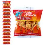 Ginco Jalapeno Pork Crunch, 12 X 25G Packs Of Deliciously Jalapeno Seasoned Crispy Pork Puffs, High Protein Low Carb Pub Snacks, Keto Friendly Snacks