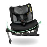 My Babiie i-Size 360° Spin Baby Car Seat – Support Leg, ISOFIX, Birth to 12yrs (40-150cm), R129, ERF, Group 0+/1/2/3, Rotating 360 Swivel, MBCSSPIN - Black Geo