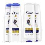 Dove Intensive Repair Shampoo & Conditioner with Bio-Nourish complex for dry, damaged hair 355 ml (Pack of 4: 2 Shampoos + 2 Conditioners)