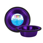 Platinum Pets Switchin Stainless Steel Cat/Dog Bowl, Electric Purple, Large