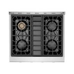 Empava 30 in. Pro-Style Professional Slide-in Natural Gas Rangetop with 4 Deep Recessed Sealed Ultra High-Low Burners-Heavy Duty Continuous Grates in Stainless Steel, 30 Inch, Silver