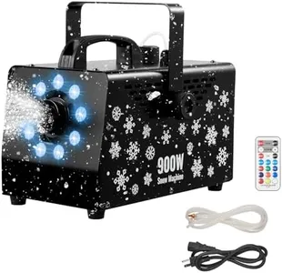 VEVOR 900W Snow Machine with 9 LED RGB Lights, 12 LED Lighting Colors, and Wireless Remote, Handheld/Hanging Outdoor Snowflake Machine Fake Snow Machines with 1L Tank for Christmas Party
