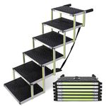 Car dog stair for small & big dogs PRIORPET - Glow in the dark marking - Gentle on the joints foldable car ramp - Suitable for big cars & trucks - Non-slip surface - 6 Steps