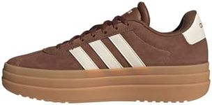 adidas Women's VL Court Bold Sneaker, Preloved Brown/Chalk White/Wonder Beige, 7