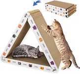 CATISM Cat Scratcher Foldable,Triangle Cat Scratching Board,6 Usable Sides Cat Scratchers for Indoor Cats,Durable Recyclable Cat Scratcher Cardboard Vertical(Pack of 3)