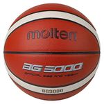 Molten BG3000 Basketball, Indoor/Outdoor, Synthetic Leather, Size 7, Orange/Ivory, Suitable For Boys age 14 & Adult