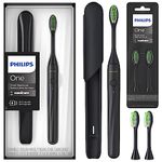 SONICARE Adult Philips One Rechargeable Electric Toothbrush, Brush Head Bundle, Shadow Black, Bd1003/Az, 1 count