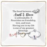 Gtizry Aunt and Niece Jewelry Dish, Gifts for Aunts Birthday, Mothers Day, Christmas, Aunt & Niece Gifts Idea, Aunt Gifts from Niece