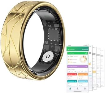 Tulbeys Smart Ring, Fitness Tracker for Women Men, Step Counter Heart Rate Blood Oxygen Calorie Sleep Tracker Health Ring, Hand Gesture Brush Tiktok, 5ATM Waterproof 7-10 Days Battery Life(Gold US11)
