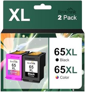 65XL Ink Cartridges Remanufactured for HP Ink 65 Black and Color Combo Pack Works with HP Deskjet 3755 3720 2220 2255 (1 Black, 1 Color)