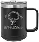 Rogue River Tactical Funny I'd Rather Be Hunting Heavy Duty Stainless Steel Black Coffee Mug Tumbler With Lid Novelty Cup Great Gift Idea For Dad Men Hunter