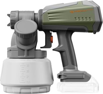 Tilswall Brushless Cordless Paint Sprayer Compatible with Dew 20V Battery (Battery Not Included), Easy Side-Fill, Electric HVLP Spray Paint Gun for House Painting, Furniture, Outdoor (Green, 1300 ml)
