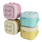 Stackable Snack Pots - Store & Wean Pots - Storage Pots with Soft Bases & Sides - Leakproof lids - Bright Colours