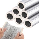 PATIKIL 1.3ft Length 32mm(1-1/4") ID 62mm OD Pipe Insulation Foam Tube, 6 Pcs 15mm Thick Self Adhesive Pipe Freeze Protection Wrap with Aluminum Foil for Outdoor Winter Irrigation