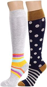 BE SHAPY Knee High Daily Use Compression Colorful Socks Medias de Compresión 2 Pack