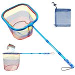 DaddyGoFish Kids Fishing Net - Extendable Telescopic Landing Net for Boy Girl Children Catching Small Fish Crab Shrimp Minnow Dragonfly Beach Pier Lake River Ocean