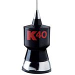 K40 K40A 57.25-Inch Base Load CB Antenna Kit with Stainless Steel Whip and Black/Red K40 Logo