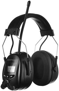 PROTEAR Digital AM FM Radio Headphones, Ear Protection Noise Reduction Earmuffs, 25dB NRR Hearing Protectors for Lawn Mowing and Landscaping(Black)
