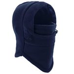 YQXCC Kids Winter Hats Balaclava Ski Mask Windproof Warm Adjustable with Fleece Lining Hat for Boys Girls (Dark Blue)