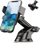 Phone Holder for Car, 360°Rotatable Car Phone Mount for Windshield Dashboard Air Vent, Universal for All Cell Phone and More Devices with Suction Cup and Clip