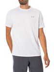 Under Armour mens Tech 2.0 Short-Sleeve T-Shirt , White (100)/Overcast Gray , Medium