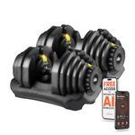 The Cube Club Powerbells Set Of 2 Iron Dumbbells(4.5-40 Kg)|17 In 1 Adjustable Dumbbell Weights With Anti-Slip Metal Handle For Fitness Full Body Workout Gym Equipment With 1 Year Warranty,Black