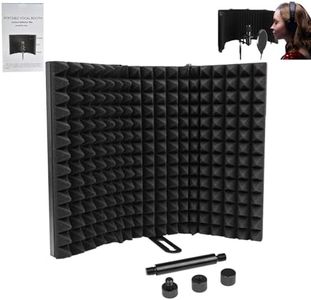 Locisne Escudo Aislamiento Micrófono,Micrófono Estudio Plegable, Abrir 180 Grados Reflector Espuma Absorbente Sonido Escudo Profesional para Soporte Mesa Sobremesa Equipo Grabación Micrófono Estudio