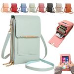 Waltzgo 2023 NEW Anti-theft Leather Bag, Anti Theft Leather Bag, Touch Screen Small Crossbody Cell Phone Purse for Women Travel (Green)