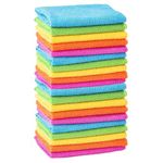 MTS Pack of 20 Microfibre Cleaning Cloths Dusters Car Bathroom Polish Towels, Size 30 x 30 cm, Multi - coloured