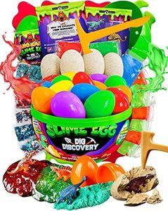 Original Stationery Huevo Sorpresa de Slime para Descubrir Dinosaurios Excavando, Kit de Slime Ya Hecho con Juguetes de Dinosaurios, Regalo de Cumpleaños de Slime para Niños