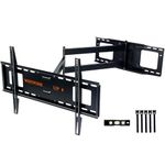 WHYFONE Extra Long Reach TV Wall Bracket, Full Motion TV Wall Mount Bracket with 1219mm Extension Articulating Arm, Fits 37-86 Inch LED LCD Flat & Curved TVs, Holds up to 50kg, Max. VESA 600x400mm