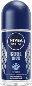 NIVEA Men Cool Kick Roll-On Anti-Perspirant | Men’s Deodorant | 48H Antiperspirant for Odour and Sweat Protection | Suitable for all skin types | Dermatologically Tested, 50 mL