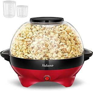 Yabano Popcorn Maker Machine, 5L Popcorn Popper, Nonstick Plate, Electric Stirring with Quick-Heat Technology, Cool Touch Handles, Healthy Less Fat, 800W, RED