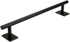 Professional Fingerboard Flat Rail Premium Solid Steel Construction Deck Ramp Skateboard Obstacle Powder Coated Finish Non-Slip Foam Feet Used with Fingerboard Decks Mini Skatepark Accessory Black