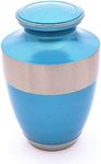 Eternity Azure Blue Banded Vase Urn (Adult)