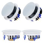 Herdio 6.5'' 640W 2-Way Bluetooth Ceiling Speakers Package Perfect for Home Theater System, Living Room,Office,Flush Mount (4 Speakers)