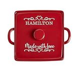 Let's Make Memories Personalized Made With Love Stoneware Casserole Dish - Cookware - For Her - Red
