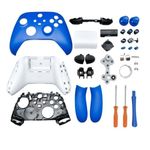 Hzxkqmil Full Housing Shell Kit Replacement for Xbox Series X/S Controller - Include Faceplates Case Middle Frame Side Rails ABXY Buttons LB RB Bumper Accessories (Blue)