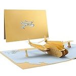 Wedding card, honeymoon or travel voucher, with airplane, travel voucher, holiday, souvenir, card for wedding, wedding gift, pop-up card, T12