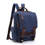 LOSMILE Unisex Backpack Daypack Shoulder Bags Canvas Messenger Bag Travel Rucksack Cross Body Sling Bag (Deep Blue)