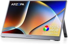 ARZOPA Portable Monitor, 16.1" FHD 1080P Kickstand 100% sRGB High Color Gamut Portable Laptop Monitor IPS Eye Care Screen for High-end Office & Entertainment - Z1C Grey