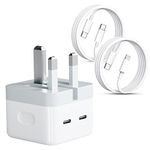 Fast Charger, 35W Dual USB C Plug Power Adapter + iPhone Charger Cable + USB C Charger Cable for iPhone 15/14/ 13/12/ 11/ X/Samsung/Pad/Speaker/AirPods