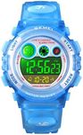 Kid Watch LED Sport 30M Waterproof Multi Function Digital Wristwatch for Boy Girl Children Gift (Blue)