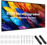 AAJK ALR Projector Screen, 4K Movie Projector Screen 16:9 HD Foldable Anti-Crease Portable Projector, Movies Screen for Home Theater Outdoor Indoor Support Double Sided Projection (120in Pro)
