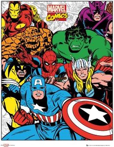 Générique Marvel - Groupe - 40X50 Cm Affiche/Poster