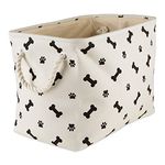 Bone Dry Pet Storage Collection Paw and Bone Print, Black, Medium Rectangle