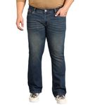 Urbano Plus Men's Blue Washed Bootcut Jeans Stretchable (plusbootjenwhkyelp-mblue-42)