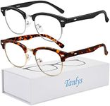 Tanlys 2 Pack Blue Light Blocking Glasses for Computer Eye Strain [Dry Eye & Sour Eye], Anti UV Reduce Headache Stylish Gaming Bluelight Blocker Glasses Men Women (Black Tortoise)