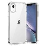 Case for iPhone XR 6.1-Inch, Gueche Crystal Clear Shockproof Phone Cover, Soft TPU Protective Ultra Thin Slim Fit, Smartphone Case for iPhone XR Cell Phone Cases-Transparent